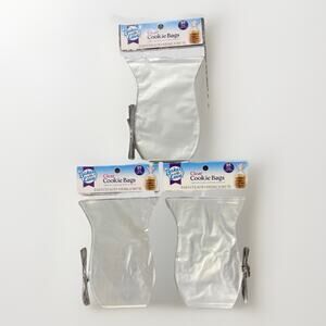 75 Clear Treat Cookie Bags w/ Twist Ties Baked With Love Party Favor Bags 3 Pack